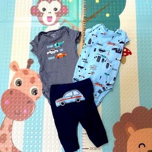 Baby boy 0-3 month baby onesies and pants